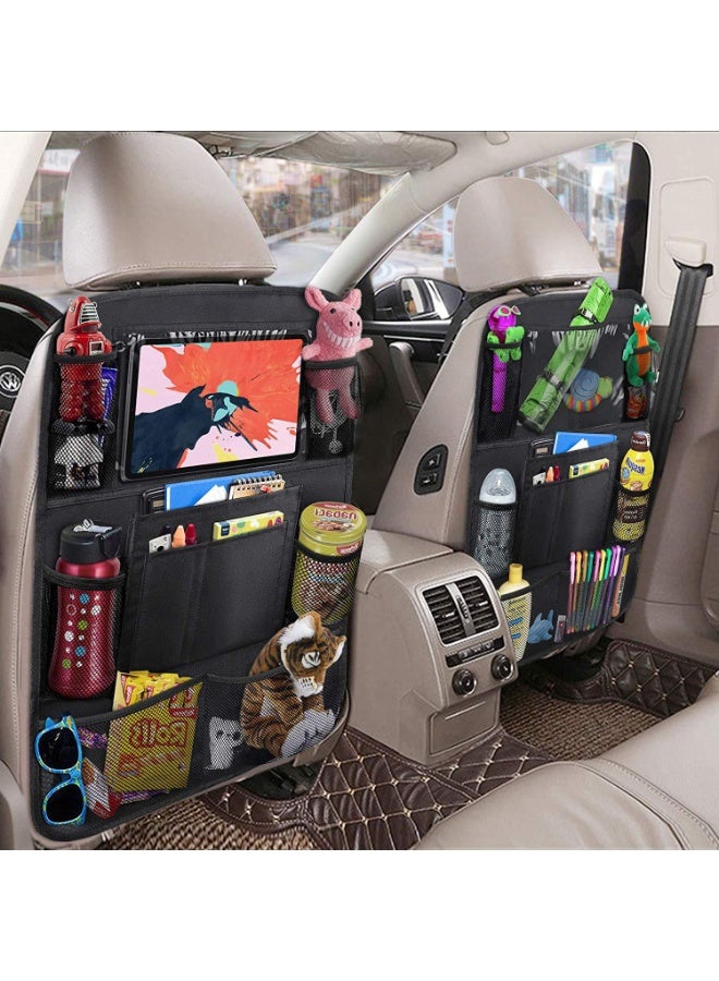 منظم المقعد الخلفي للسيارة, القدم حصيرة المقعد الخلفي واقي مع شاشة اللمس لوحة الوقوف, منظم المقعد الخلفي للسيارة, ملحقات السفر للسيارة, مجموعة قطعتين - Image 2